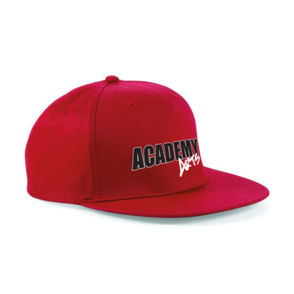 academy arts red snapback cap