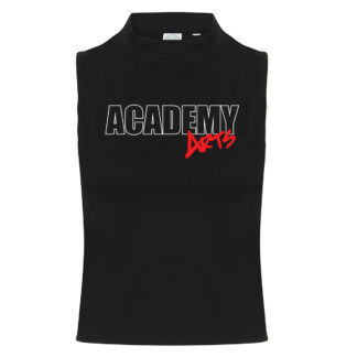 academy arts womens high neck crop vest